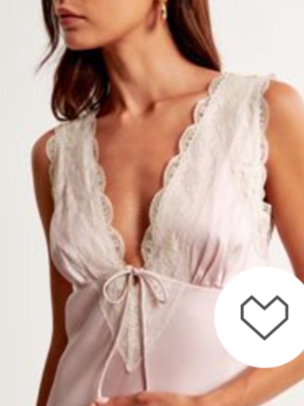 Abercrombie & Fitch Contrast Lace Pastel Pink Satin Slip Midi Dress Womens S Y2K - Picture 3 of 10